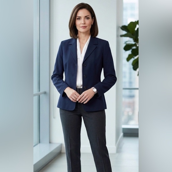 Liz Claiborne 100% Italian Wool Navy Women's Blazer NWT
